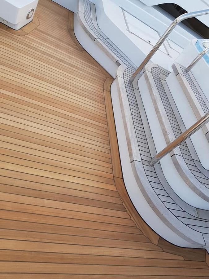 Deck and curved stairway